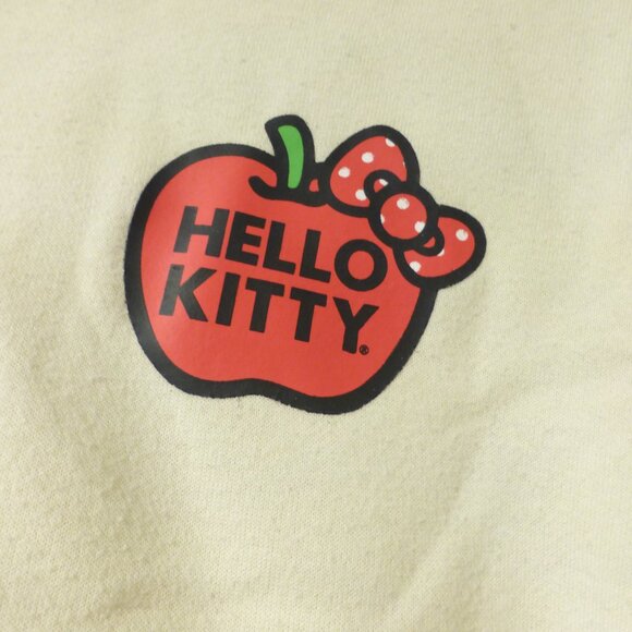 HELLO KITTY x SHEIN light yellow cropped graphic print hoodie - Picture 3 of 6